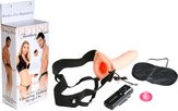    Vibrating Hollow Strap-on 18  -  